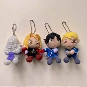 Fullmetal Alchemist FMA cute 3.5” plush keychain set